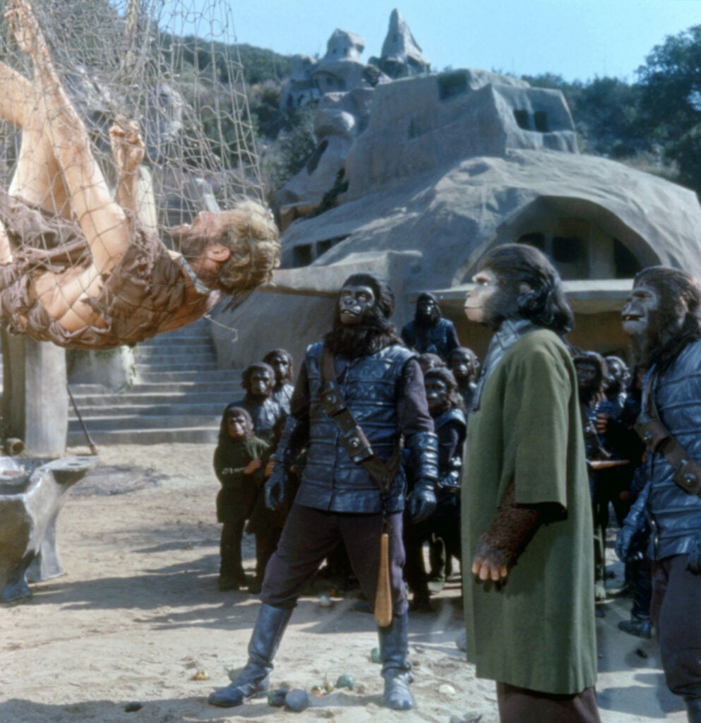 Remember that 1960's sci-fi masterpiece—the original <em>Planet of the Apes</em>? In that now cult classic film a group of astronauts travel to Earth's distant future where "apes rule!" While there, Charlton Heston chews up the scenery and, more importantly, shows us a pretty good example of how Einstein's theory of special relativity makes space travel a challenge. In the film the astronauts have been traveling for one and a half years in their frame of reference; meanwhile 2000 years have elapsed on Earth. According to the rules of special relativity this is a realistic scenario. But how can this be? It's actually a natural consequence of the observation that the speed of light (c) is constant regardless of the frame of reference from which you measure it. Through a series of logical steps Einstein reasoned that this means that the amount of time that passes between events depends on the frame of reference from which you observe them. According to special relativity anything with any mass will always travel less than the speed of light, but if you get close enough then time dilation starts to rear its (ugly?) head. The time dilation equation can be expressed as follows: Tship = Tearth(1-v2/c2)1/2 (Using the above equation you can show that the ship must have been traveling at an average speed of v = 0.9999997c relative to Earth to achieve this amount of time dilation.) So while it's theoretically possible to get places somewhat quickly in your spaceship if you travel close enough to c, when you arrive at your destination you're hardly going to agree on what time it is, what year it is, or who's the president. Your children may well be older than you when you get back. This could be extremely inconvenient, to say the least.