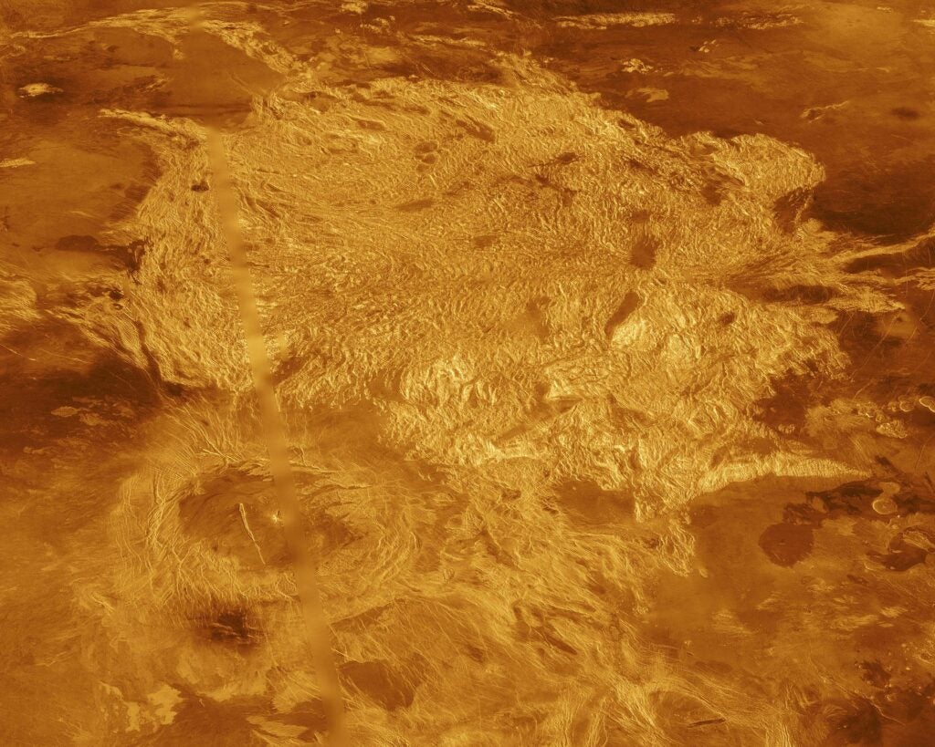 A highland plateau on Venus