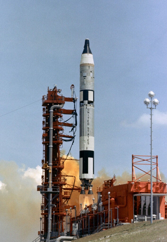 The unmanned Gemini 1 launch