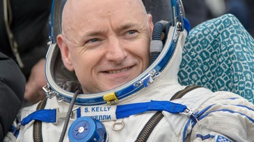 Commander Scott Kelly in his space suit