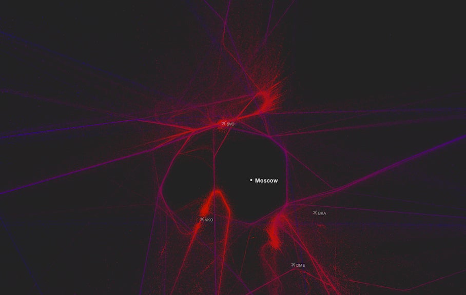 These Beautiful Maps Of Flights Around The World Look Like Abstract Art