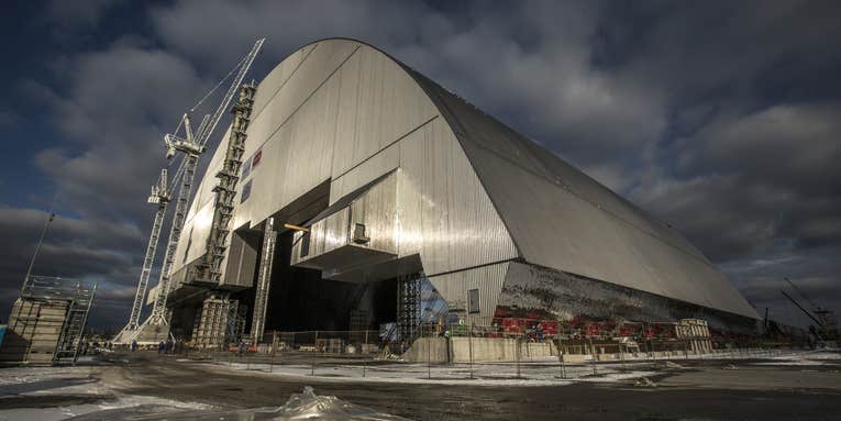 Watch the Chernobyl disaster site finally get properly contained