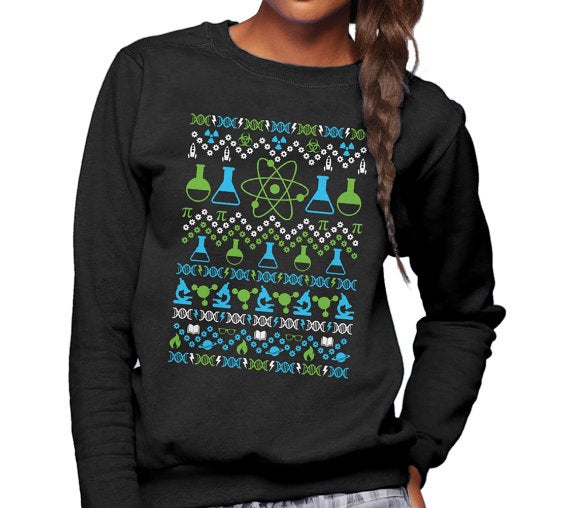 Science-themed Christmas sweater