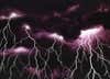 lightning coming from black and purple clouds