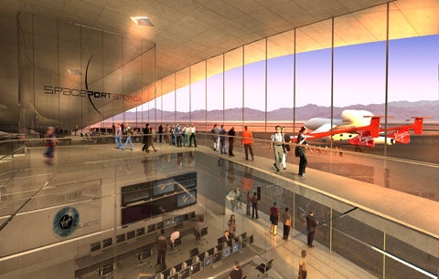 Inside the Spaceport's concept terminal.