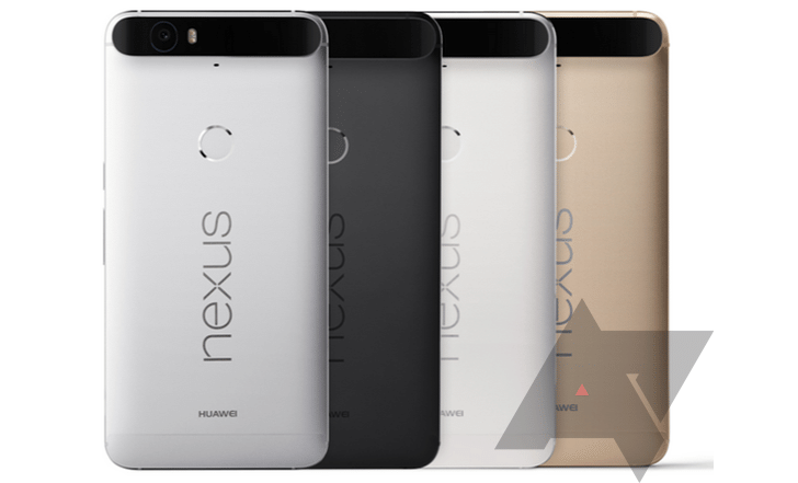 White, silver, black and gold colors for the Nexus 6p