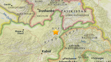 Location of Afghanistan earthquake