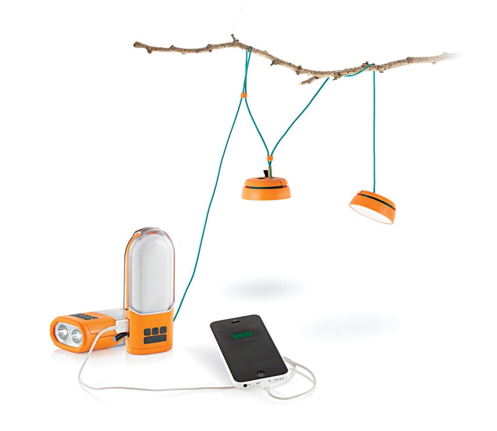 Tired of tripping over tent stakes? BioLite's NanoGrid can shed some lumens on the campsite. It's anchored by a powerbank-lantern-torch combination, which can be charged via any USB power source--including the company's campstove. <strong>$100</strong>