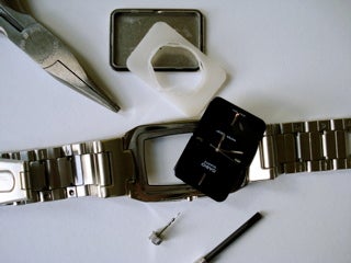 A wristwatch, in pieces.