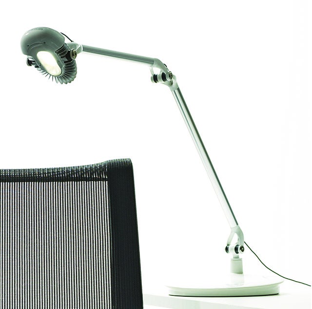 Humanscale Element Humanscale's energy-efficient LED lamp casts an even glow. Its LED packs many light-emitting chips tightly together, eliminating the shadows caused when chips are separated by individual cases. <strong>$400;</strong> <a href="http://humanscale.com">humanscale.com</a>
