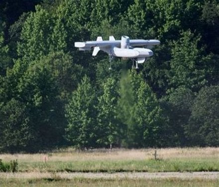 The Excalibur unmanned aircraft can fly at speeds of 460 mph, or hover.