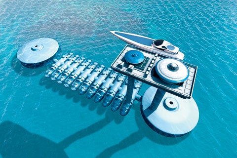 The hotel, which will sit in about 40 feet of water, will boast individual suites, as well as a library, a wedding chapel and a restaurant. In addition to scuba diving, the guests will be able to cruise around the lagoon in either a 16-person submarine capable of 300-foot-depths, or learn to pilot a three-person Triton sub, which can reach 1,000 feet.