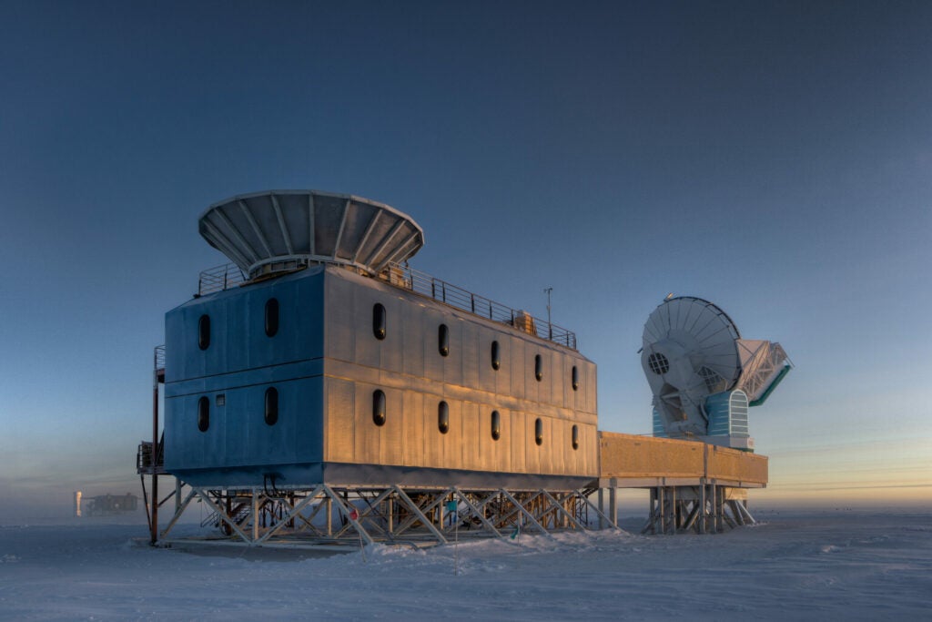 Located three-fourths of a mile from the geographic South Pole, the DSL houses the BICEP2 telescope
