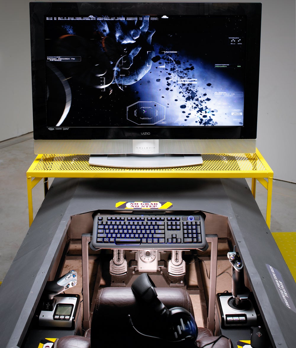 A homemade Battlestar Galactica flight simulator.
