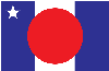 I tried to keep it simple and give every element a purpose. Blue field: represents the "ocean" of space and reflects our naval explorations of the past White star: located in the canton it represents Earth and is always visible on the flag even when draped. This puts a focus on the heritage of the Mars explorers White stripe: represents the settlement of Mars in peace and cooperation. Red "ball": represents the planet Mars itself.-Landon Knauss