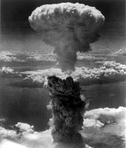 The Atomic Bomb explosion as seen from the clouds