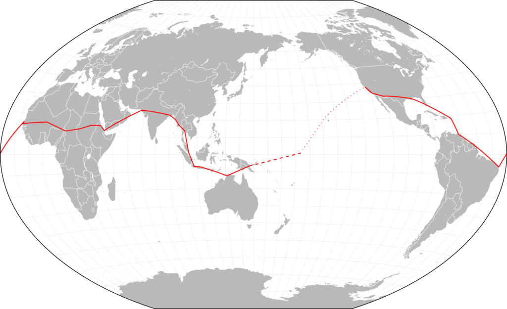 earhart's intended flight route