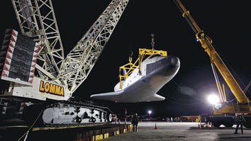 Megapixels: Space Shuttle Enterprise Gets Grabbed By a Crane