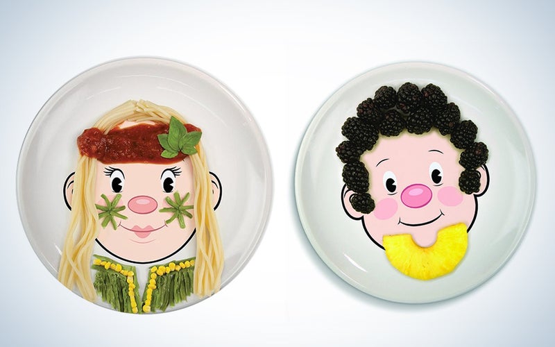 Food Face Kids' Ceramic Dinner Plates