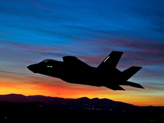 In Its First Night Flight, the F-35 Soars at Sundown