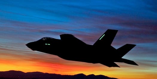 In Its First Night Flight, the F-35 Soars at Sundown