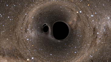 Clone of Big Pic: Simulated Black Hole Collision Shreds The Milky Way [ANIMATED]