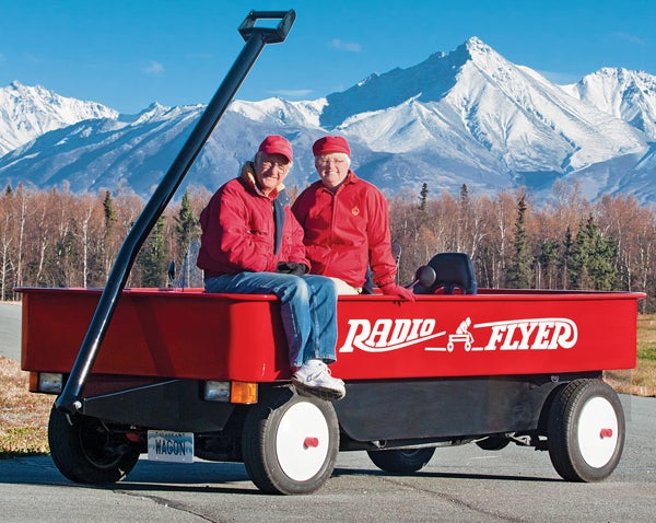 PSC0111H2034 Fred Keller and Judy Foster and their street-legal Radio Flyer, Wasilla, Alaska