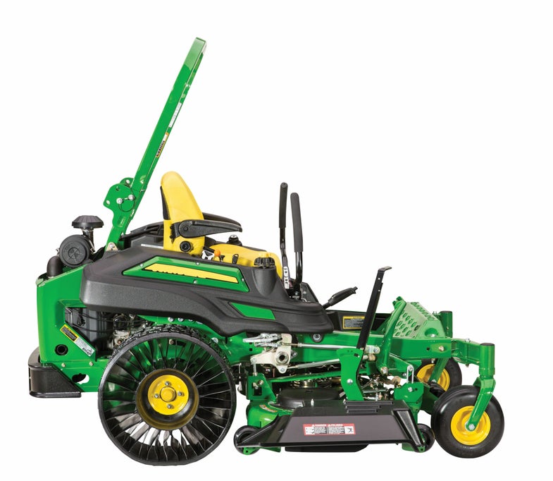 The John Deere Z950 is one of the first vehicles to feature the Michelin X Tweel Turf.