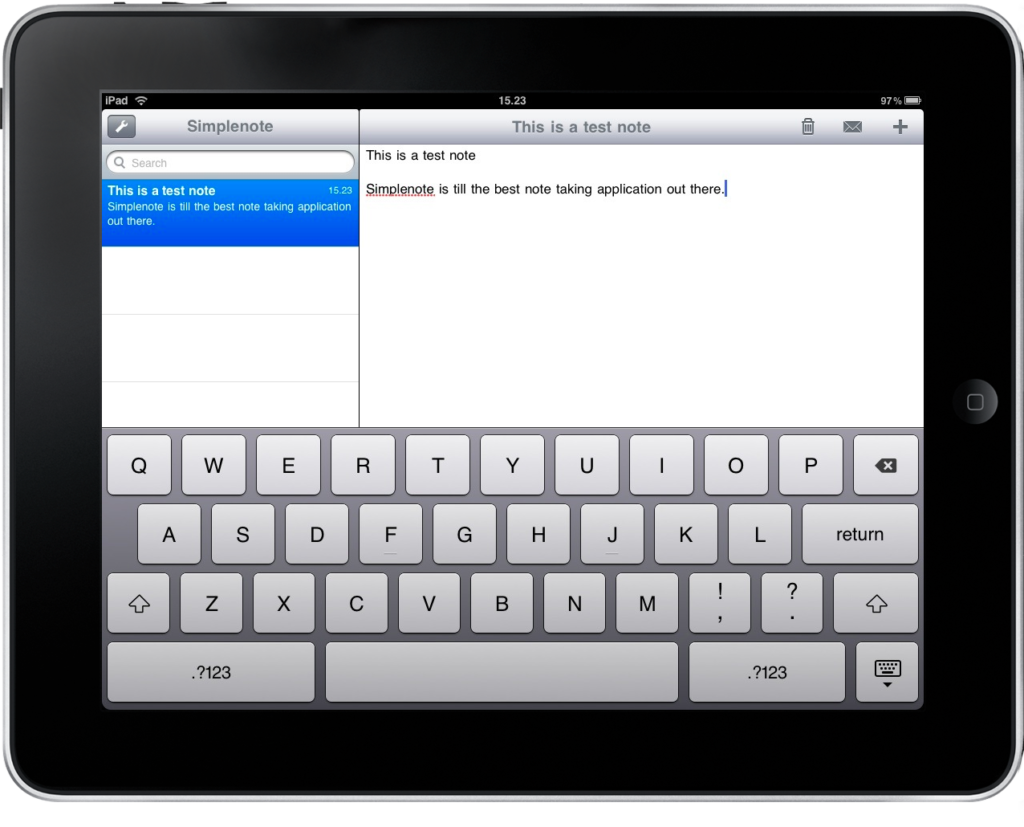 Simplenote note-taking app interface