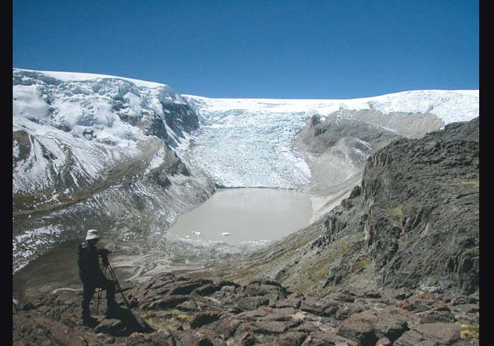 The Qori Kalis glacier in Peru is melting at an ever-increasing rate.