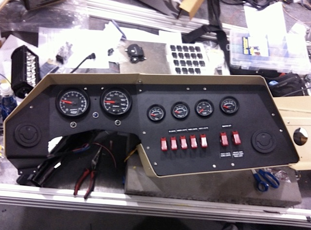 FLYPmode's instrument panel in a workshop
