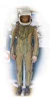 The Soviet Union began developing pressure suits in the 1930s. This early partial pressure suit had tubes running down the arms, legs and back so that in the case of pressure loss, the suit could tighten over the body and reduce any swelling that might occur due to <em>body parts boiling</em>. Keeping the suit taut prevented gas bubbles from forming in the body tissue.