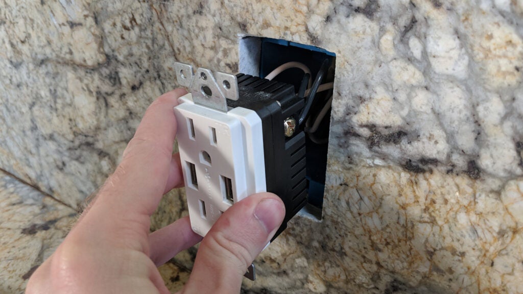 replacing traditional outlet with USB outlet