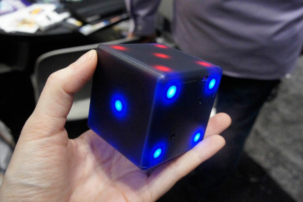 Desk toys feeling a little uninspired lately? What if we told you the Futuro Cube is an entirely new game platform that fits in the palm of your hand? Would that get your attention? Thought so. The cube has an internal accelerometer and processor and nine RGB LEDs on each face. The accelerometer determines how you move the cube and is sensitive enough to know when you gently tap one of its faces. Futuro comes pre-loaded with 12 games, including a version of Snake in which the creature crawls from side to side as you tilt the cube. But ThinkGeek reps tell us they're working with Futuro's creator to release an SDK, so hackers can create their own games. <strong>(Available now, $100)</strong>