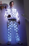 The suit can display several different light patterns.