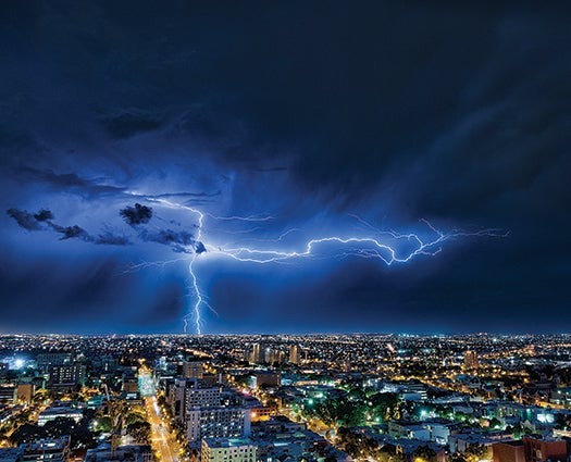 Lightning Strike Over Melbourne Storm
