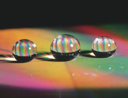 prismatic drops balance on ultra-repellent surface