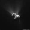 Comet 67P (Churyumov-Gerasimenko), current home of Philae lander, was imaged from the Rosetta Spacecraft now alongside the comet. The image was taken roughly 177 kilometers from the comet. We've known about 67P since 1969, and its journey around the sun lasts 6.5 years per trip.