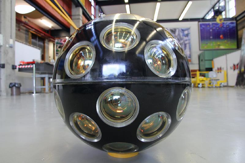 The Digital Optical Module (DOM) is at the heart of KM3NeT. It is a stand alone sensor module with 31 3-inch photomultiplier tubes in a 17-inch glass sphere. The front of each PMT is surrounded by a light concentrator ring, which increases the light collection area. The DOM also contains calibration sensors, acoustic piezo sensors, a compass and tilt meters, and a nanobeacon. The nanobeacon contains a small number of LEDs pointing upward and pulsed by self-triggering electronic circuits.