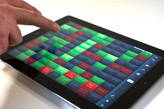 This is StockTouch, one of the apps that's been optimized for the new iPad's screen.
