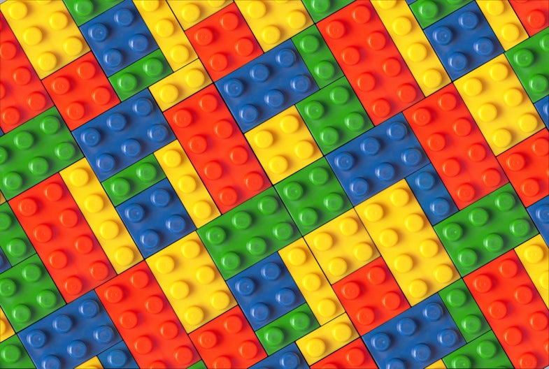 a pattern of colorful lego blocks