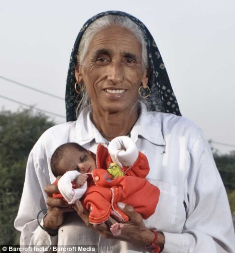 The oldest woman to give birth, at age 70