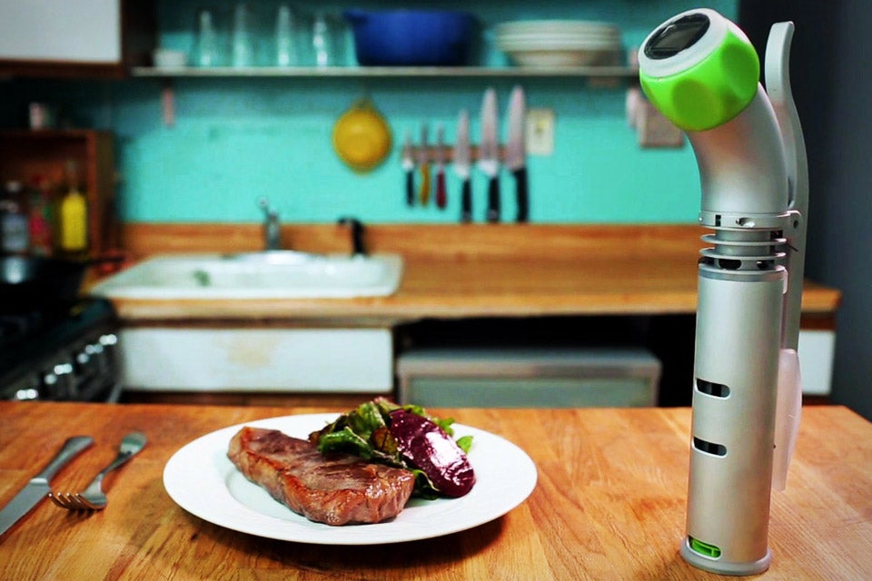 The <a href="http://www.kickstarter.com/projects/nomiku/nomiku-bring-sous-vide-into-your-kitchen/">Nomiku</a> (pictured) is a cute, friendly immersion device designed with inspiration from <a href="https://www.popsci.com/technology/article/2012-06/ideos-affordable-care-act-prototype/">Ideo</a>. It's very hotly anticipated and due sometime this year, but its availability date keeps slipping into the future. The teeny <a href="http://www.icakitchen.com/">SideKIC</a> is a low-cost (and low-power and low-precision) immersion option, but it can be hard to find. It works only with small pots of water that you've already preheated, but at $170 it makes a fine entry-level option.