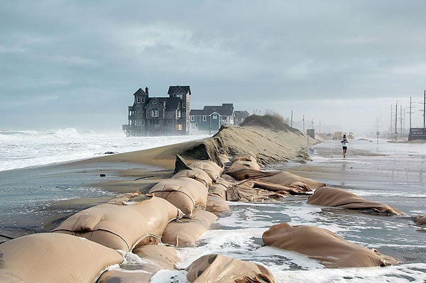 Sea level rise is swamping coasts; Rodanthe in the Outer Banks of N.C. is pictured.