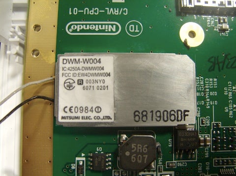 A closer look at the Wi-Fi module with antenna leads connected