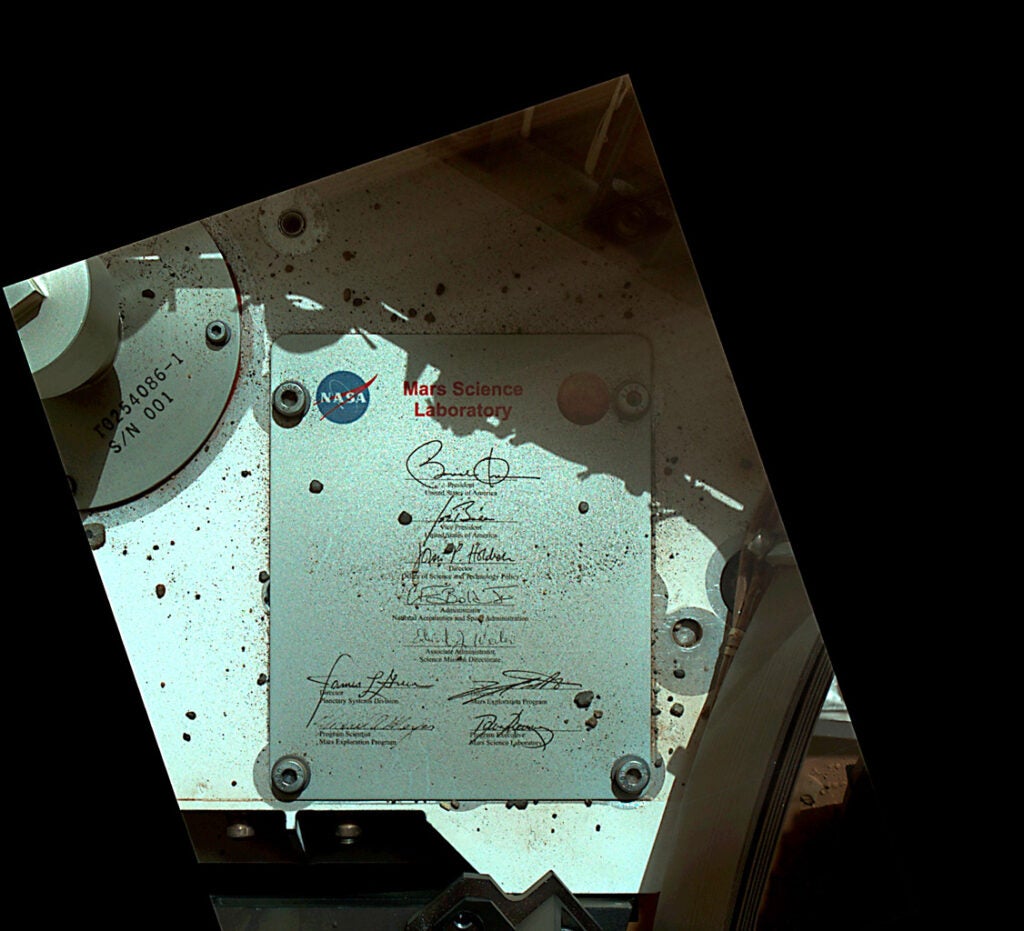 mars rover with obama signature