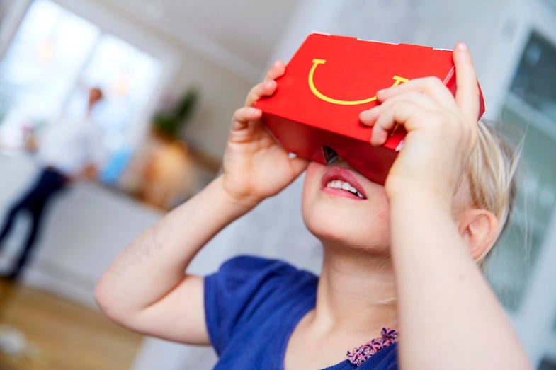 McDonalds 'Happy Goggles' VR Happy Meal box promo image