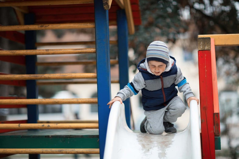 It’s actually really dangerous to go down a slide with your kid