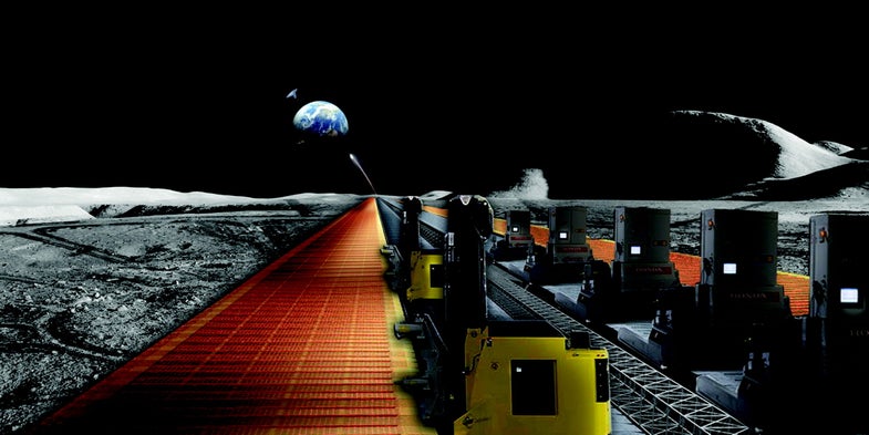 solar panel factory on the moon