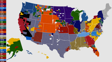 A Map Of NFL Team Allegiance